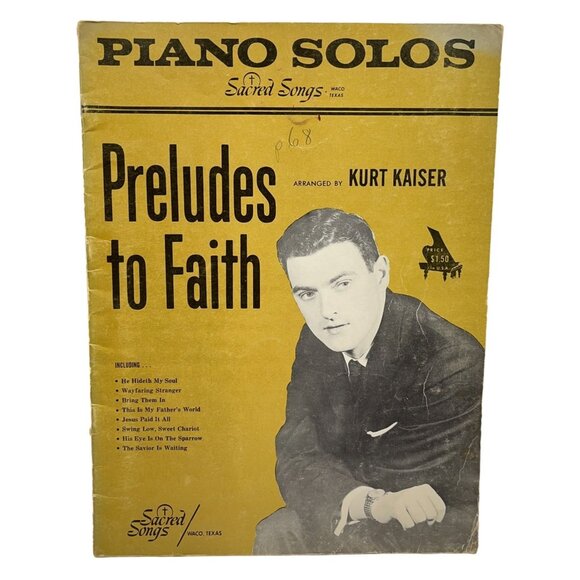 Preludes To Faith Piano Solos Songbook Sacred Songs Kurt Kaiser Vintage 1960s - Picture 8 of 8